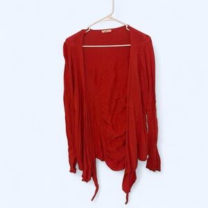 Mystree Vibrant Red Open Cardigan